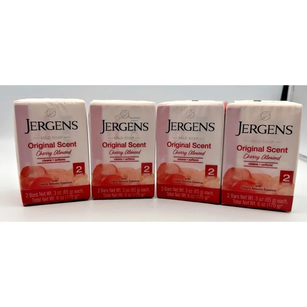 Jergens Original Scent Cherry Almond Soap Bars lot of 8 Bars 3 oz each